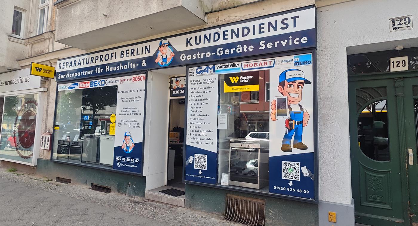 Frontaufnahme vom Ladengeschäft Reparaturprofi Berlin